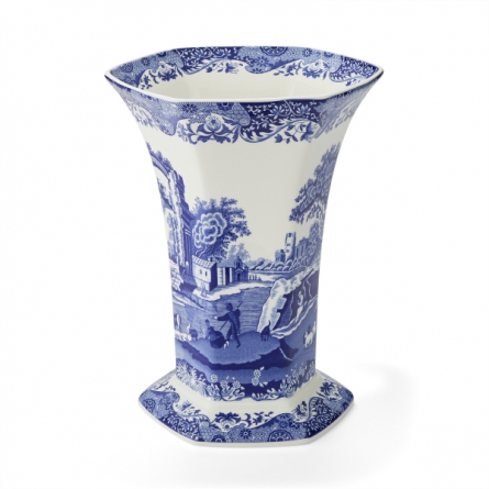 Blue Italian Sexkantig Vas H 27 cm