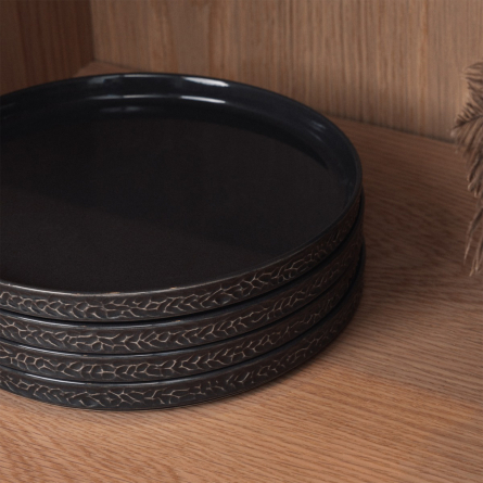 Service C Tallerken Antracit, 4-pak