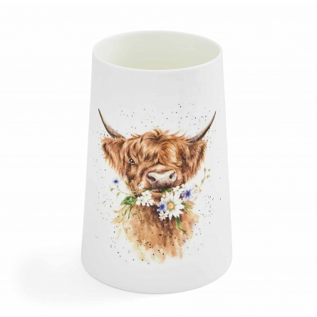 Wrendale Vase Highland Cow, 20cm