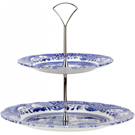 Blue Italian Cake Stand H 20cm