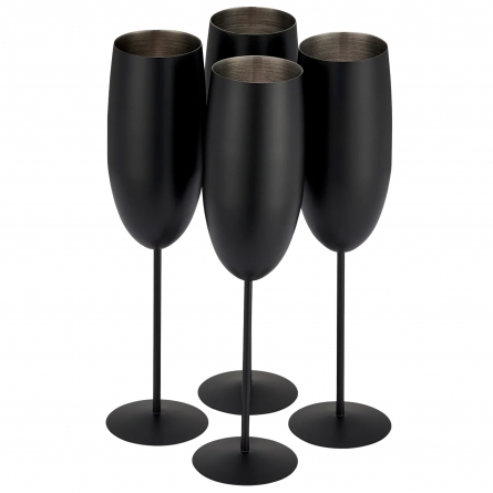 Champagne Flute Matte Black 28,5cl, 4-pack