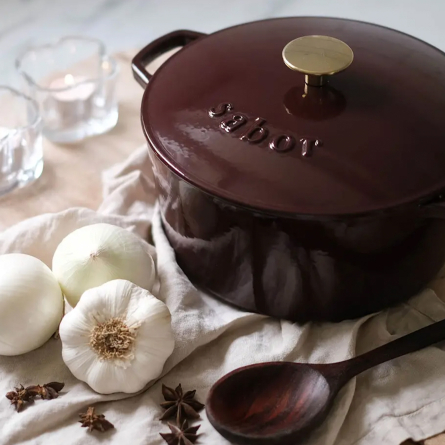 Cast iron casserole 6.7 L zinfandel/brass