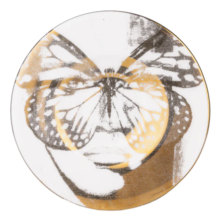 Golden Butterfly Espressokopp & Fat, Guld