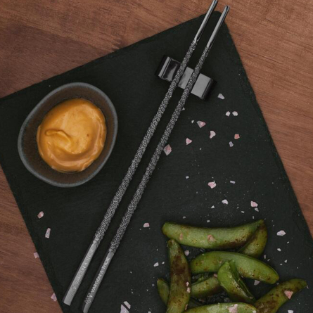 Frost Kito Essst&auml;bchen, 4 Paar mit Halter, schwarz