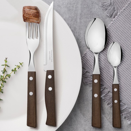 Traditional Cutlery Set 24 Pieces – Brown