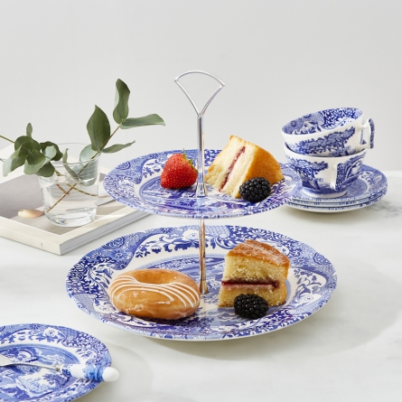 Blue Italian Cake Stand H 20cm