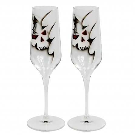 Skull Champagne Glass 23cl, 2-pack