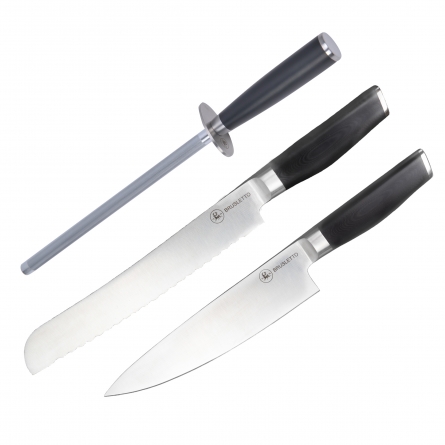 Brusletto Set Bröd, Kockkniv & Slipstål