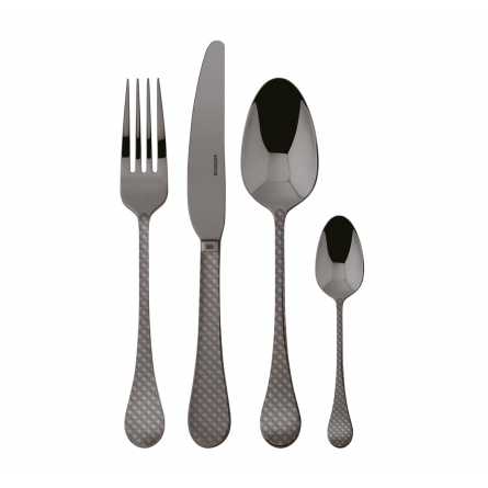 Taormina Black Cutlery Set, 24 pieces