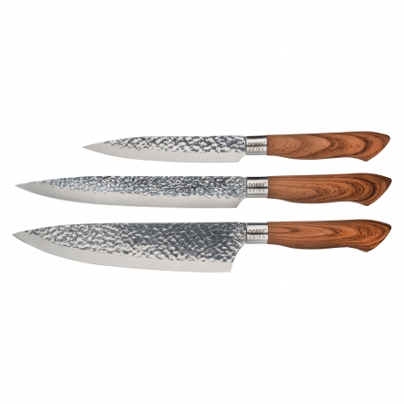 Akira Knife Set Brown Handle, 3 pieces