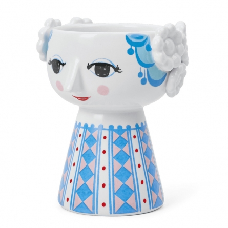Eva Candle holder H9.5 cm Blue