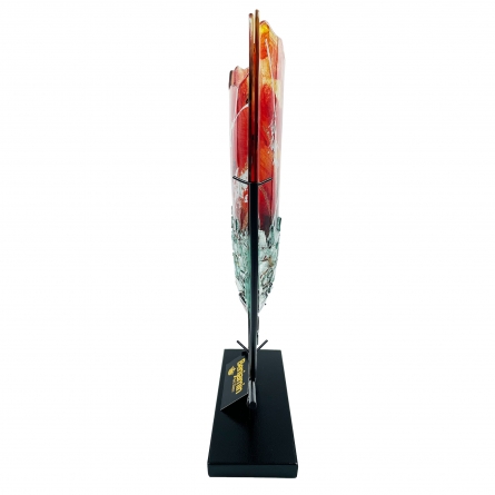 Glasvas Silver Reed & Forged Stand, H 47.5cm