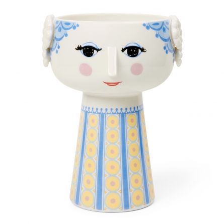 Eva Vase Blue, H 18,5cm
