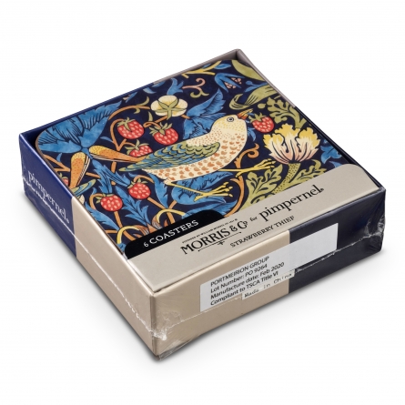 Strawberry Thief blue Coasters 6-pack