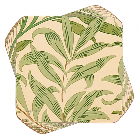 Willow Bough Coasters Green, 6-pack