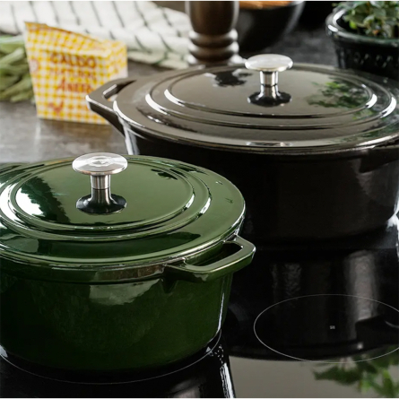 Stenfors Cast iron casserole oval 6.3 L Black