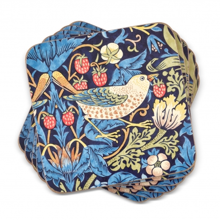 Strawberry Thief blue Coasters 6-pack