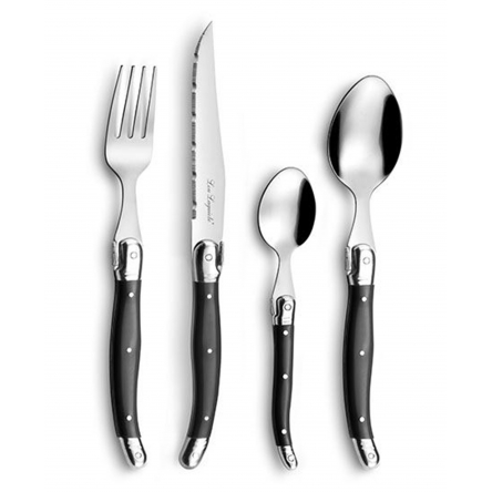 Lou Laguiole Cutlery Set 24 Pieces, Anthracite