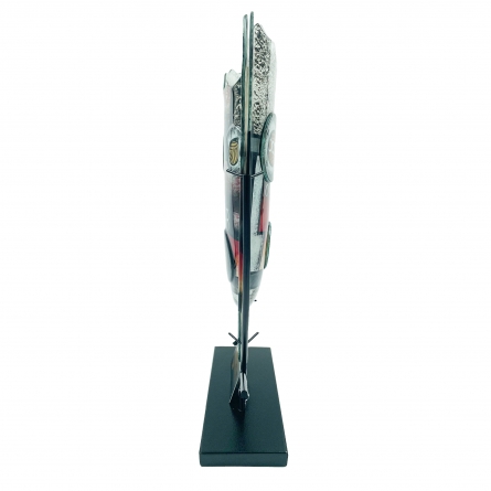 Glass vase Silver rings with stand H 47.5 cm