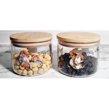 Julservis Glass Jar & Wood Lid, 2-pack