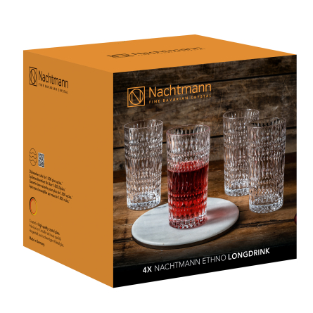 Ethno Longdrink Glass 42cl, 4-pack