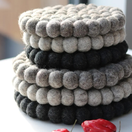 Hotspot Topflappen aus Wolle, 21 cm, Dunkelgrau