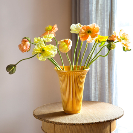 Daisy Vase Amber Yellow, Ø 20cm