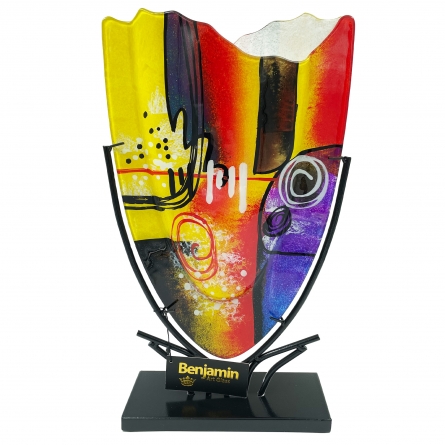 Glasvase Color of Music & Smedestativ, H 47,5cm