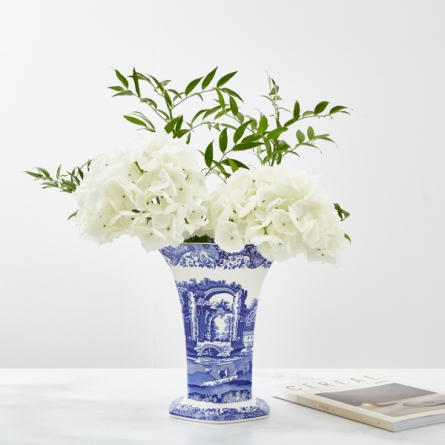 Blue Italian Sexkantig Vas H 27 cm
