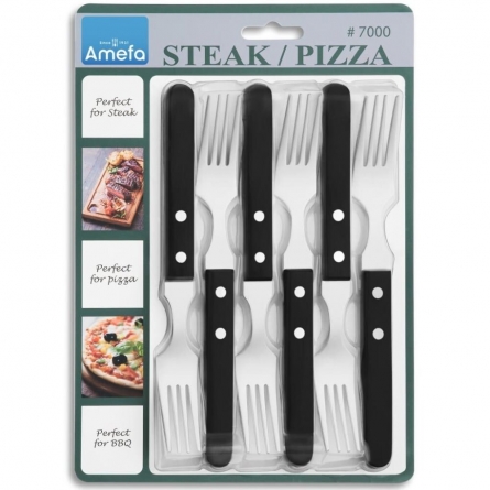 Pizza Fork Black, 6-pack