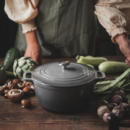 Stenfors Gjutj&auml;rnsgryta Rund 4,4 L, Gr&aring;