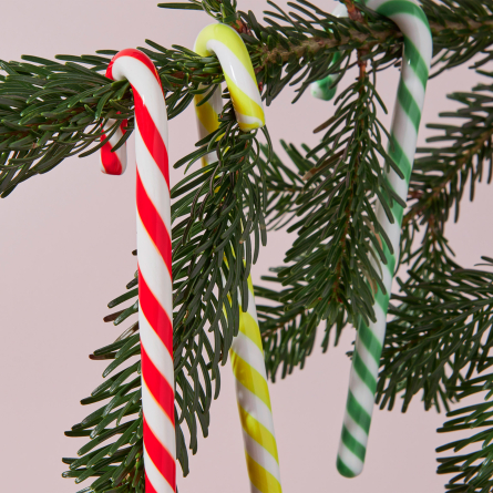 Polka Candy Cane Gul/Vit, 3-pack