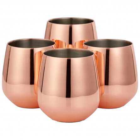 Tumbler & Sugrör 35cl, Roséguld, 4-pack