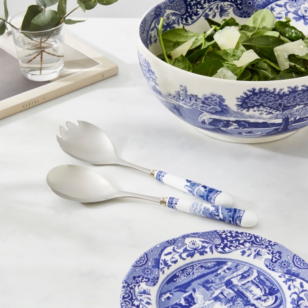 Blue Italian Salad Servers 25cm