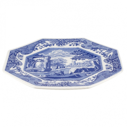 Blå Italian tallrik Octagonal 24cm