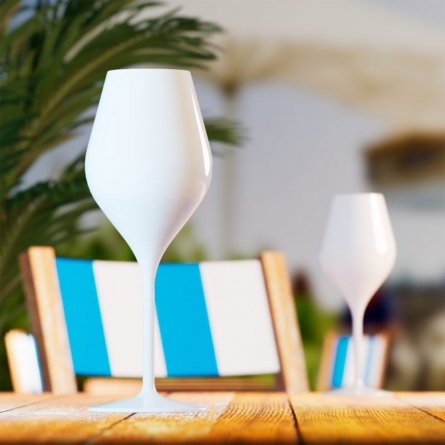 Sunset White Plastic Wine Glass 46 cl, 6-pack