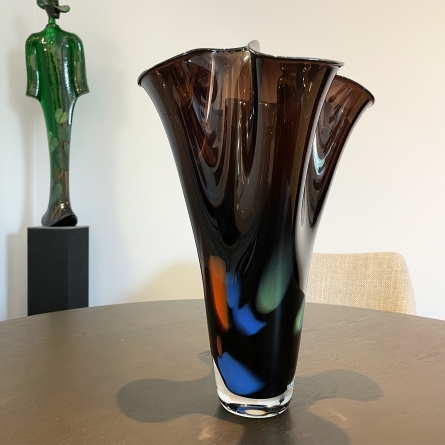 Vase Colored Dots Schwarz, H 38,5cm