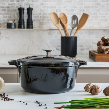 Stenfors Gjutj&auml;rnsgryta Rund 4,4L, Bl&aring;