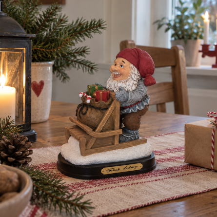 Julemanden & Sl&aelig;de H 15cm - Julefigur