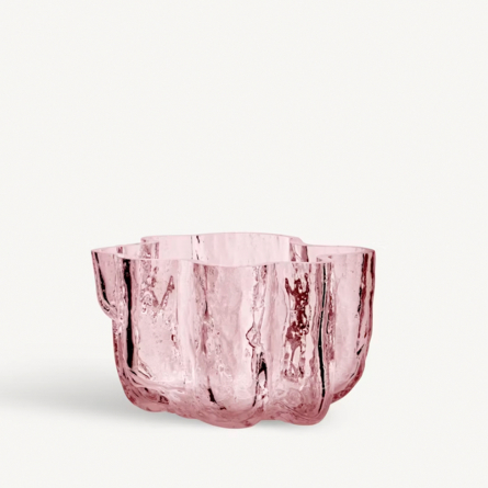 Crackle ljuslykta rosa H 5.8cm