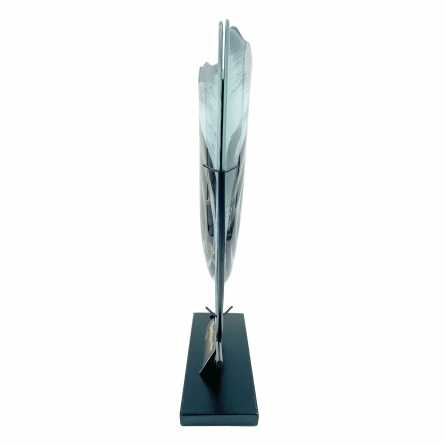 Glass Vase Duo & Forged Stand, H 47,5cm