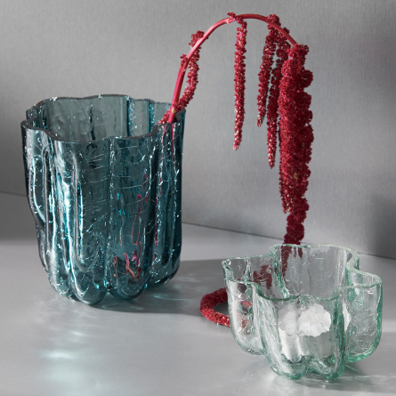 Crackle vas cirkulär H 12.1cm