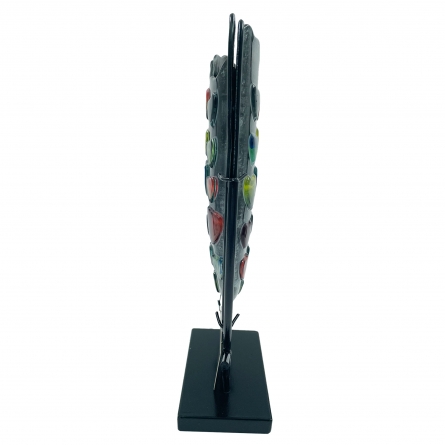 Glass vase Heart mosaic with stand H 37cm