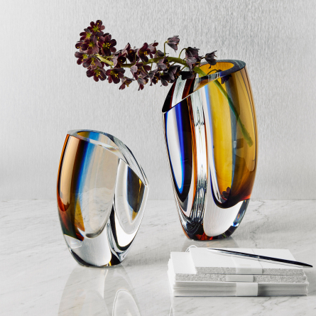 Mirage Vase Blau/Bernstein, H 21cm