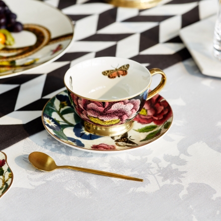 Creatures of Curiosity Tea Cup & Saucer Black, 20cl