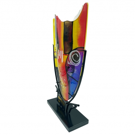 Glasvase Color of Music & Smedestativ, H 47,5cm