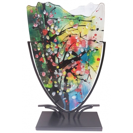 Glass Vase Drops with stand H47,5cm