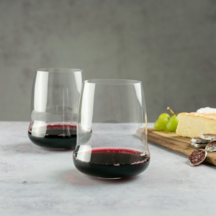 Red Stemless Wine Glasses - 2 Pack